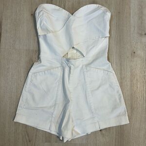 H&M White Strapless Cutout Romper